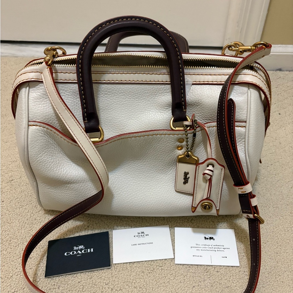 NWT Coach Pebbled Leather Satchel